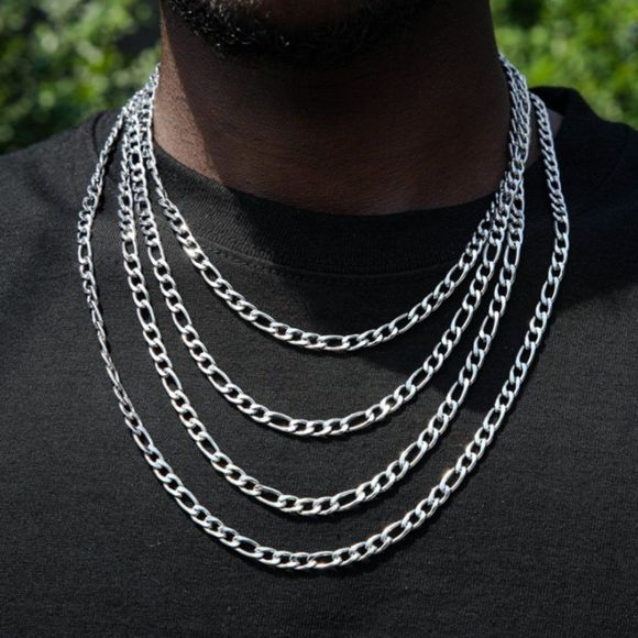 Other - Minimalist Mens 5mm Silver Figaro Chain Necklace Womens Necklace Choker Chain